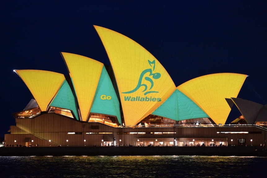 The Sydney Opera House lights up green and gold