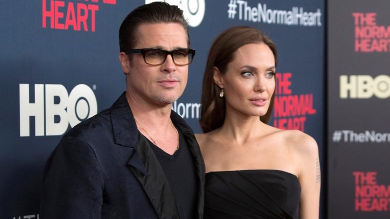 Actors Brad Pitt and Angelina Jolie attend the premiere of "The Normal Heart"