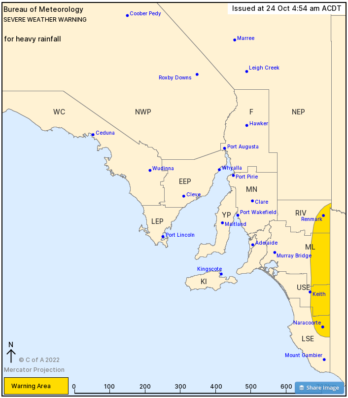 The map has areas marked in yellow near the border