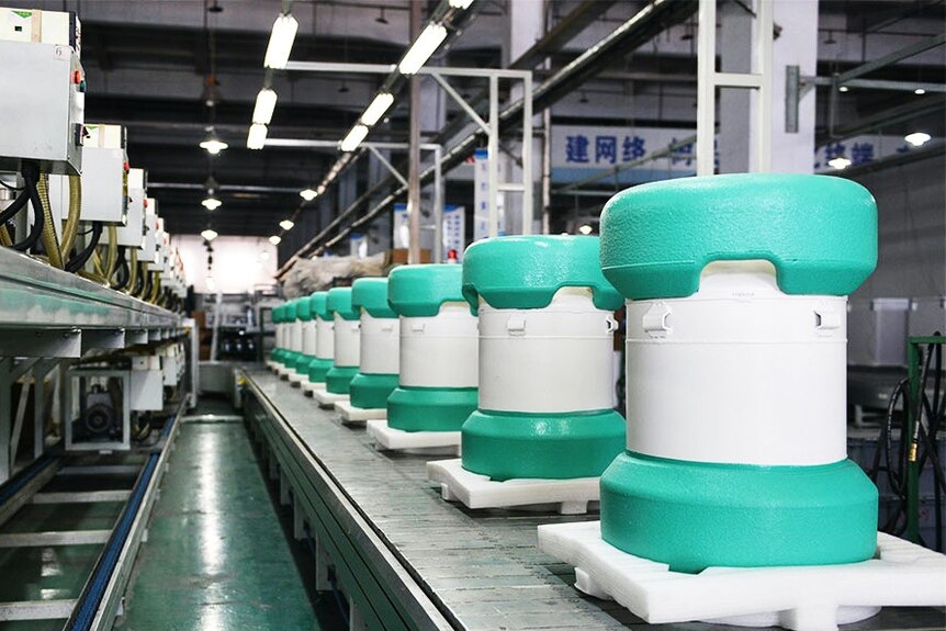 Arktek coolers on a production line in China