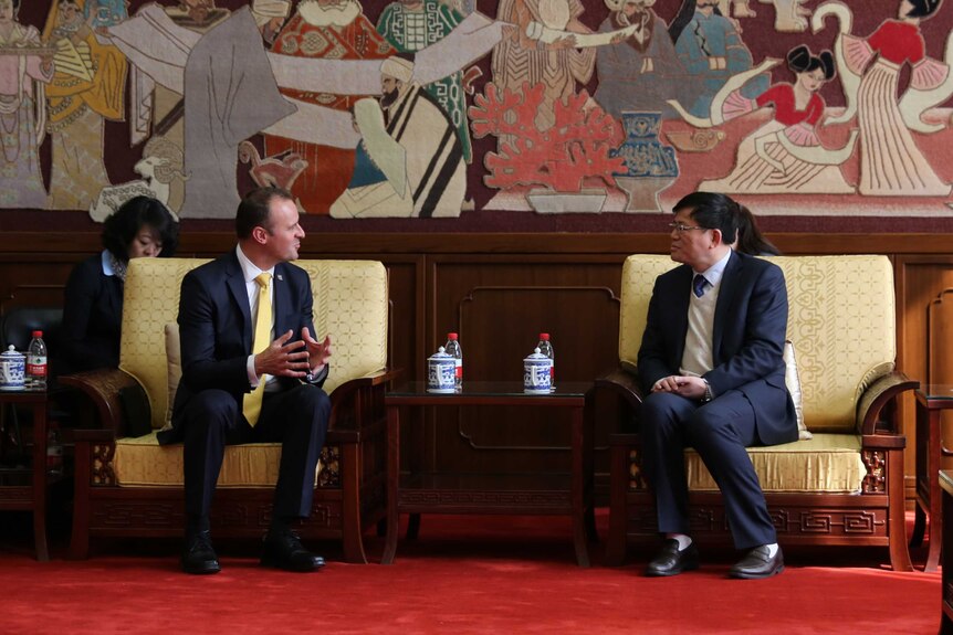 ACT Chief Minister Andrew Barr meeting with National Library of China director Dr Han Yongjin.