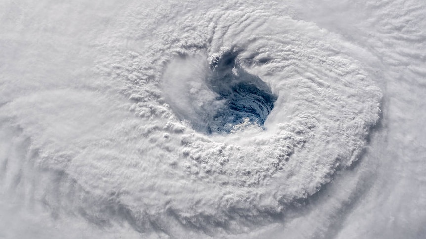 A view of the hurricane from space.