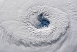 A view of the hurricane from space.