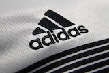 The logo of German sportswear brand Adidas