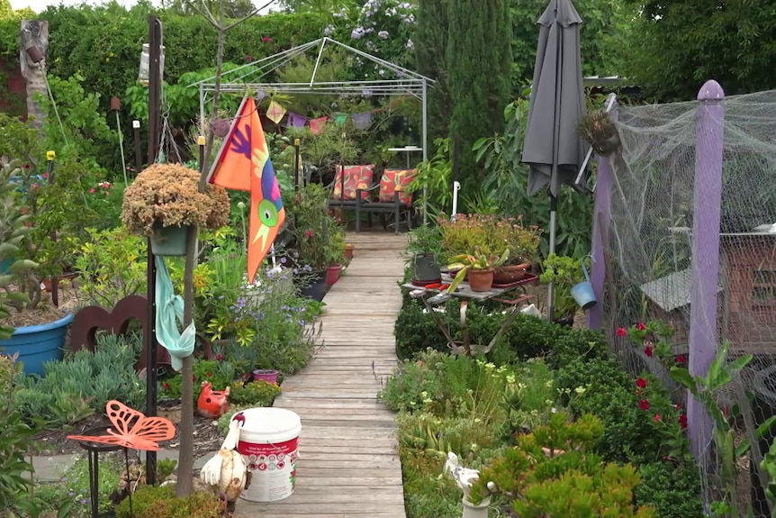 Marga's garden is home to a huge variety of edible and flowering plants.