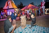 Adolescents in a night time activity at Falls Festival Marion Bay, date unknown