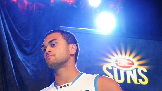 Ray of sunshine...rugby league convert Karmichael Hunt models the club's new strip.