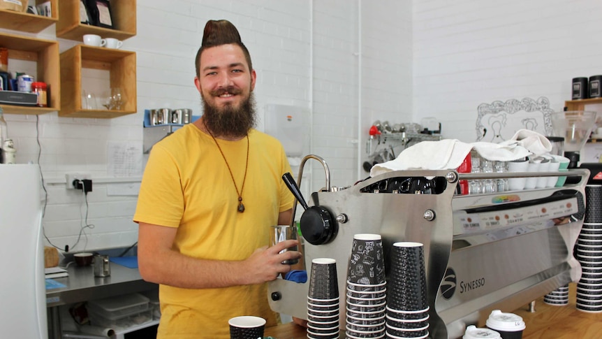 Barista Todd Lambourn has opened a cafe in Morwell in the last 12 months.