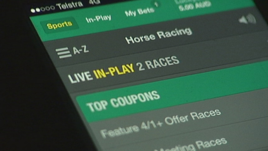 A picture of a phone screen showing an online betting app