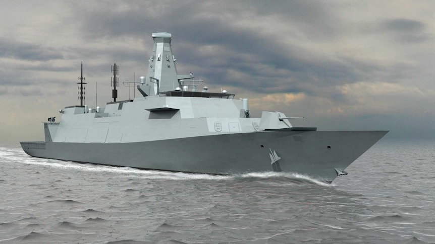 A computer-generated image of the Type 26 Global Combat Ship being developed by BAE Systems in the United Kingdom.