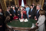 President Donald Trump formally signs his cabinet nominations into law