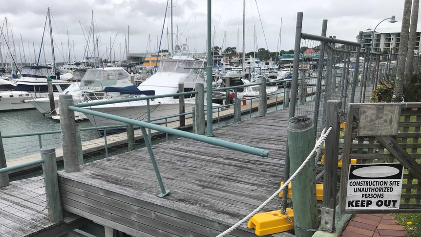 Great Sandy Straits Marina boardwalk in Hervey Bay is closed for repairs.