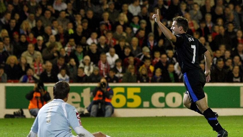 Michael Owen doubled United's lead just before the hour mark.