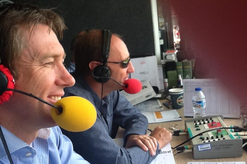 Glenn McGrath and Jonathan Agnew keep an eye on the Ashes action at Trent Bridge.