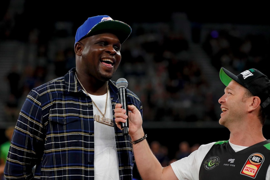 Zach Randolph smiles as he's talking.