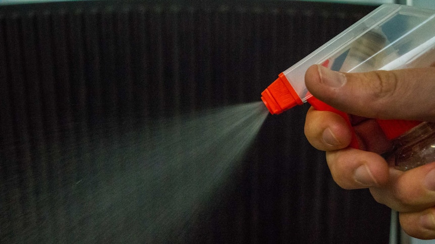 A household chemical spray bottle
