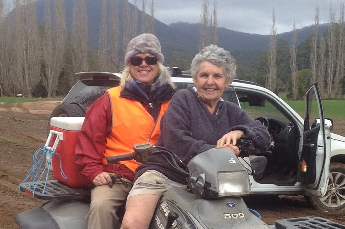 two women on a quad bike