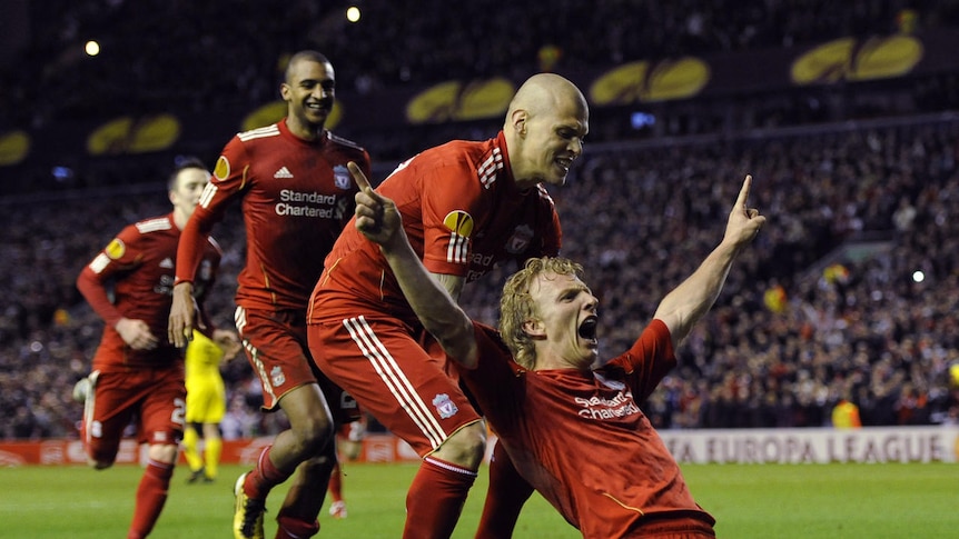 Anfield had to wait until the 86th minute for Dirk Kuyt to send Liverpool through to the last 16.