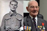 A composite image shows Dunkirk veteran Victor Power as a young man, and now.