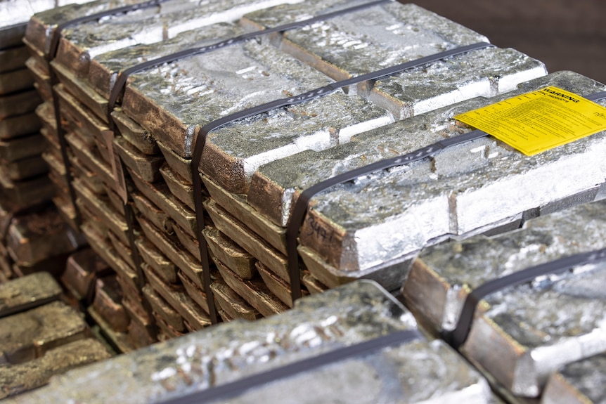 A stack of zinc ingots.