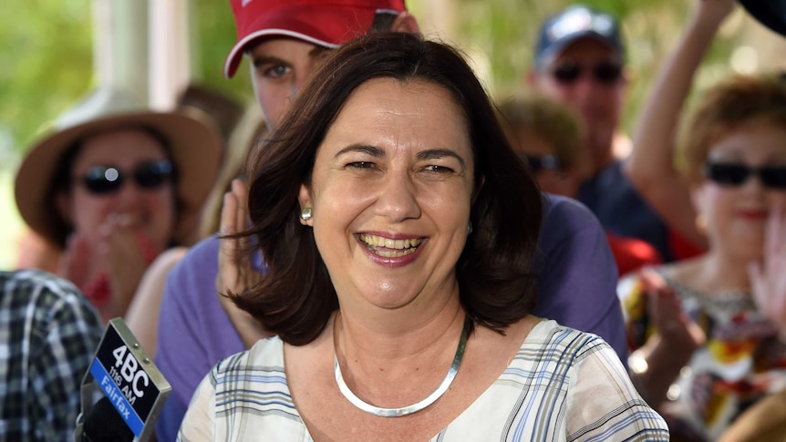 Queensland Labor Leader Annastacia Palaszczuk addresses supporters in Burpengary.