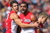 Adam Goodes returned to form to lift the Swans to victory and a week off.