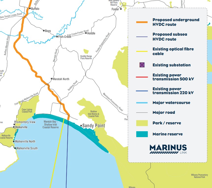 A map showing the proposed route over Victoria.