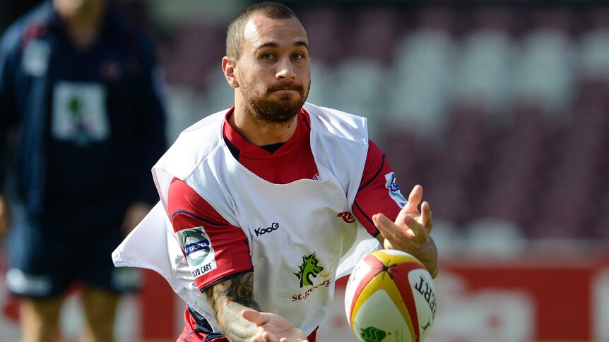 Quade Cooper during training for the Reds