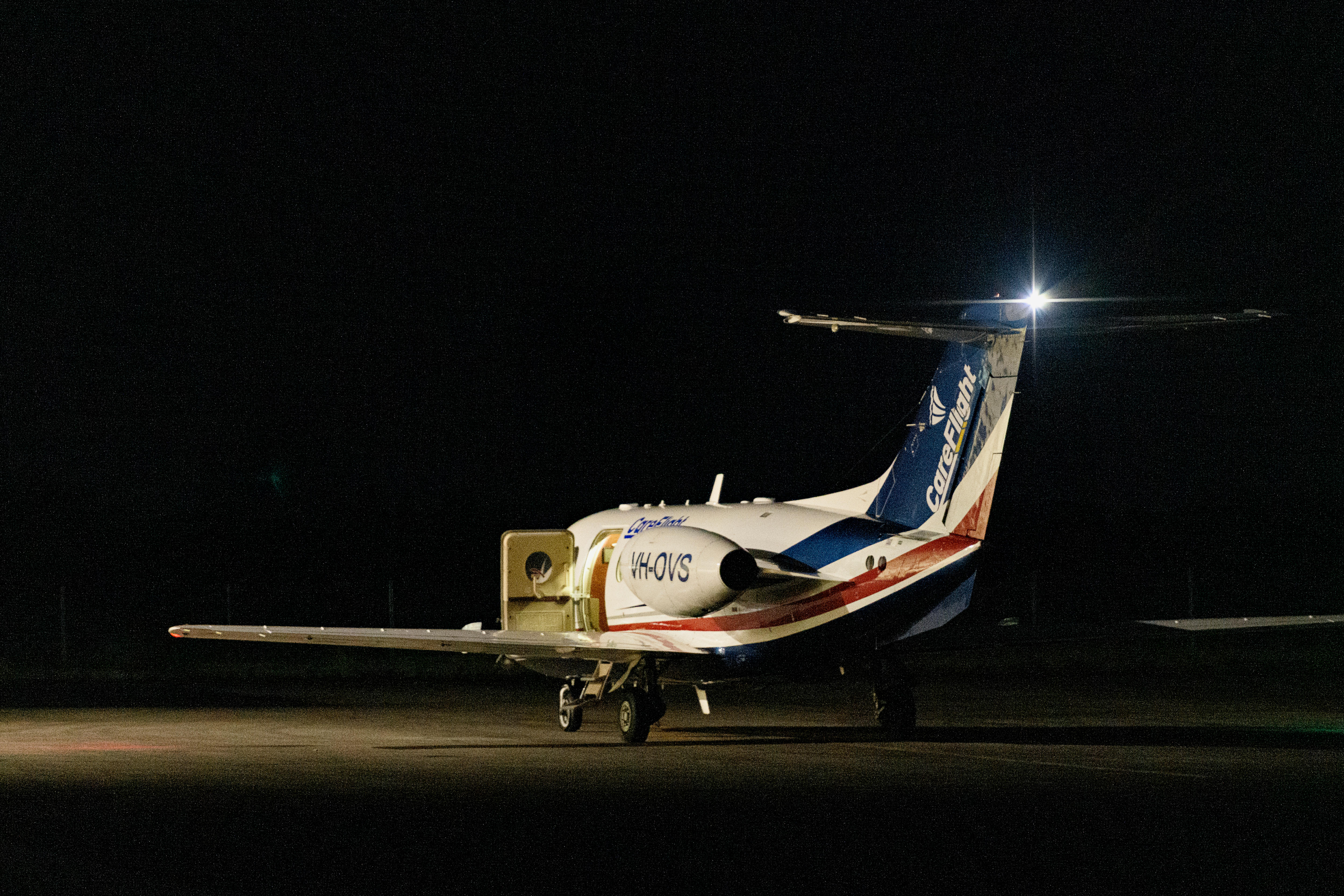 A CareFlight plane on the tarmac in Katherine.