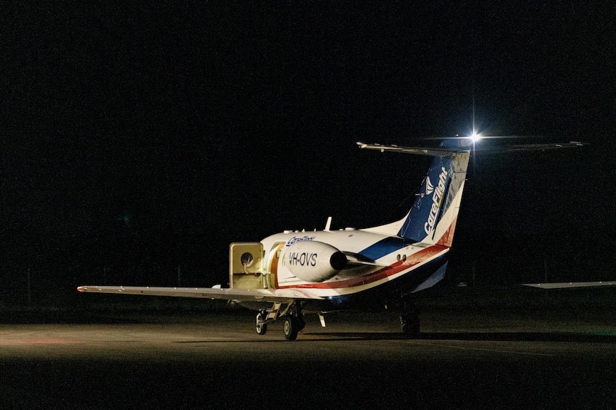 A CareFlight plane on the tarmac in Katherine.