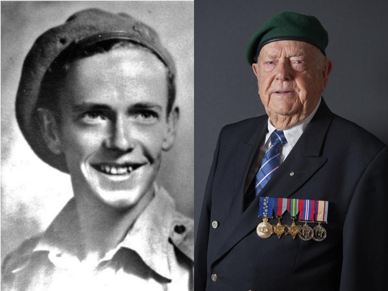 A composite of a man during his early years in the ADF and later as a decorated veteran.