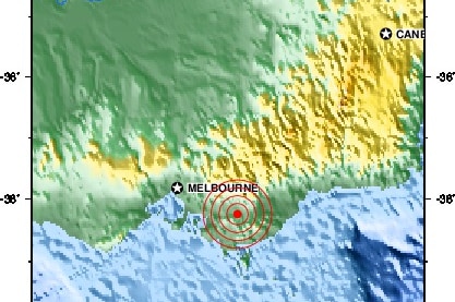 Map of Melbourne earthquake