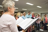 The Latrobe Valley community choir practicing for their show.