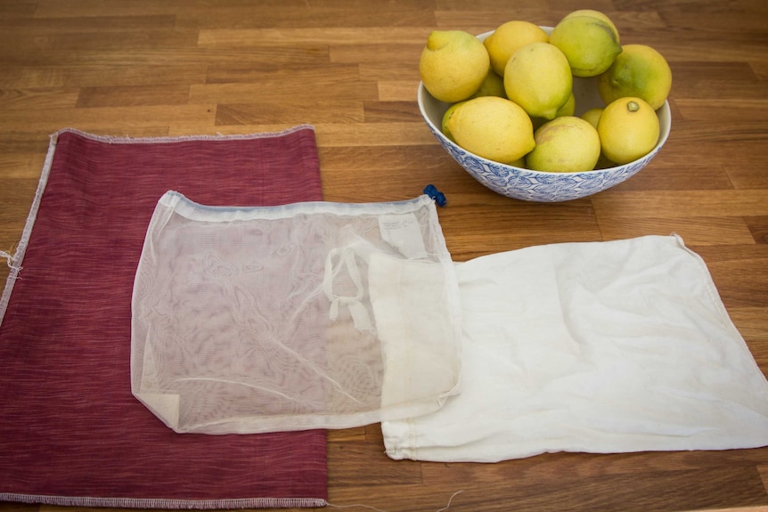 Cloth bags used in place of plastic for shopping