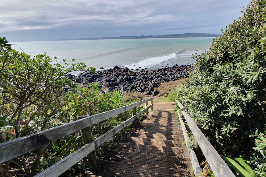 A path leads down to one of Raglan's beaches.