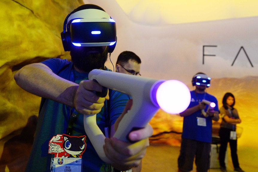 Gamers try out the new Sony VR headset