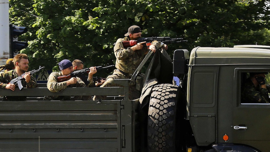 Pro-Russian militants in Donetsk