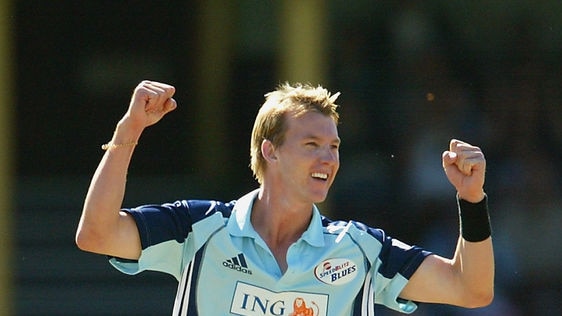 Lee celebrates a wicket