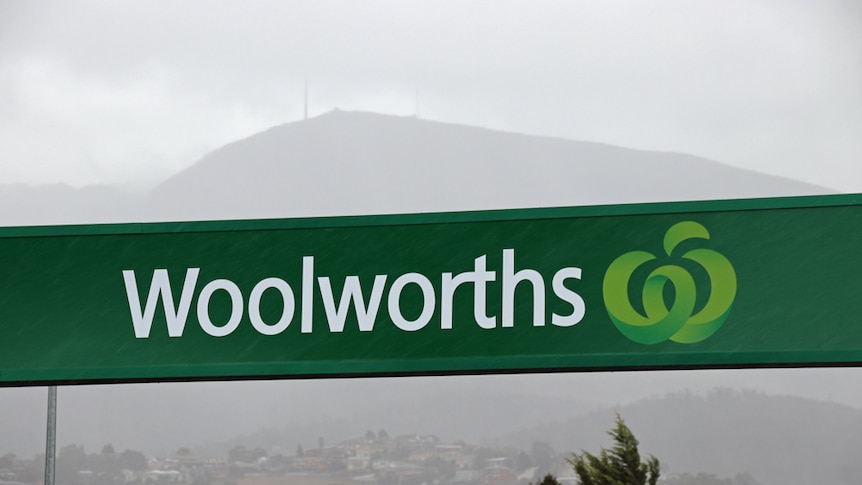 Woolworths sign in New Town