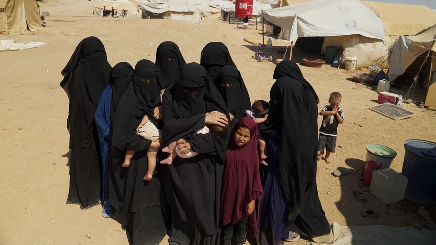 Australian women stranded in the al-Hawl camp in Syria.