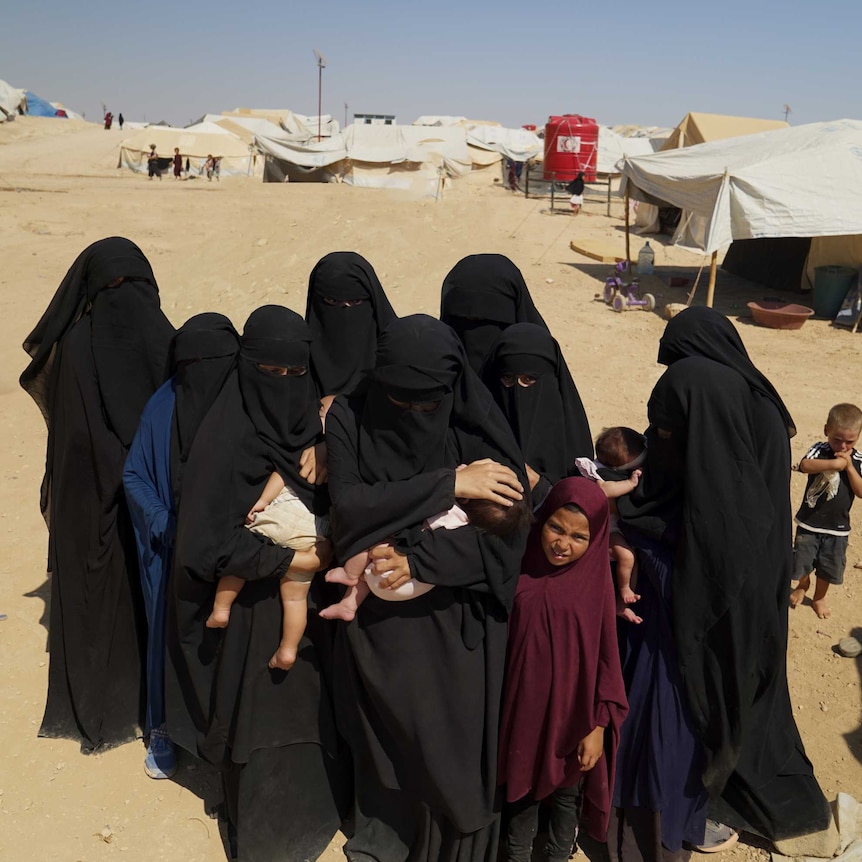 Australian women stranded in the al-Hawl camp in Syria.