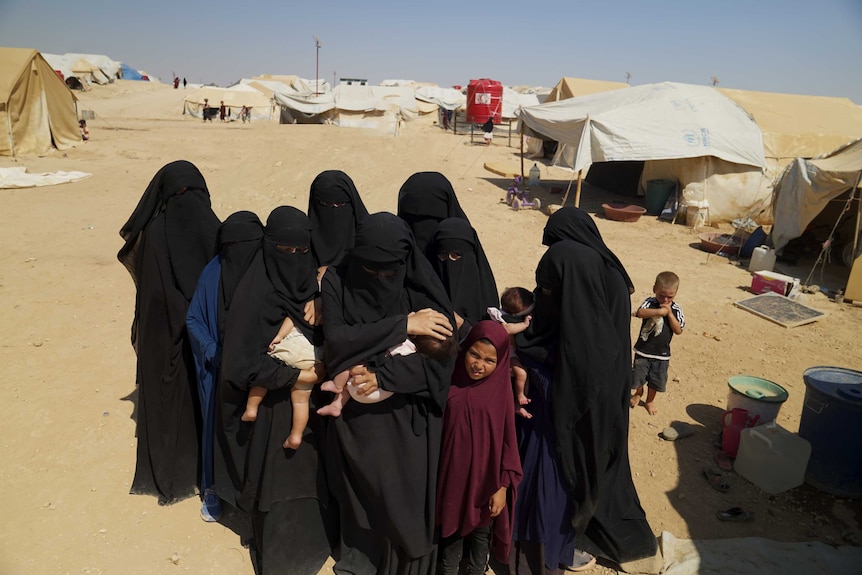 Australian women stranded in the al-Hawl camp in Syria.