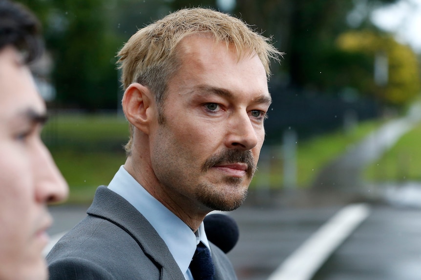 Daniel Johns leaves court after his drink driving sentencing.