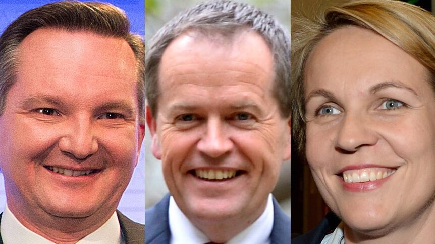 LtoR Chris Bowen, Bill Shorten and Tanya Plibersek.