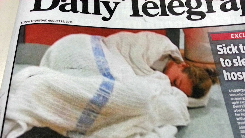 Daily Telegraph image of appendicitis sufferer Demi Ellul