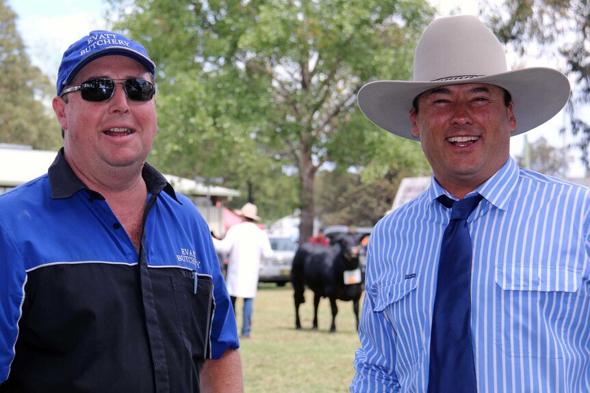 Mr Doblinger often buys cattle raised by Ben Toll's agriculture class in Dubbo for his butcher's store.