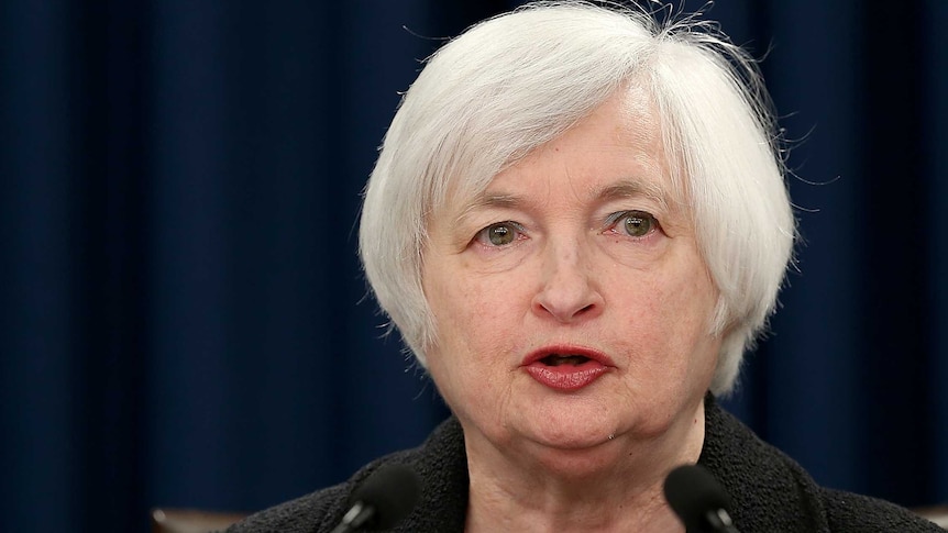 Janet Yellen at a news conference