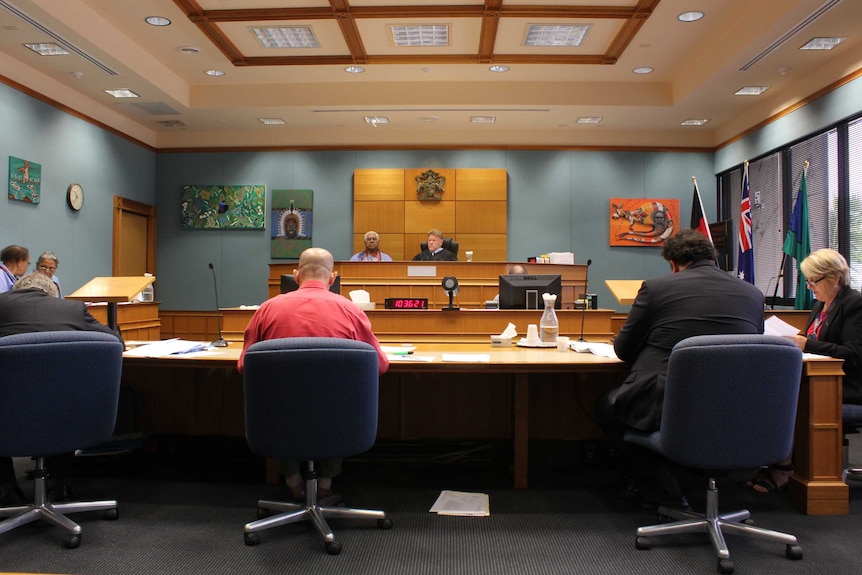 Magistrate, defendant, prosecution inside Murri Court in Cairns,