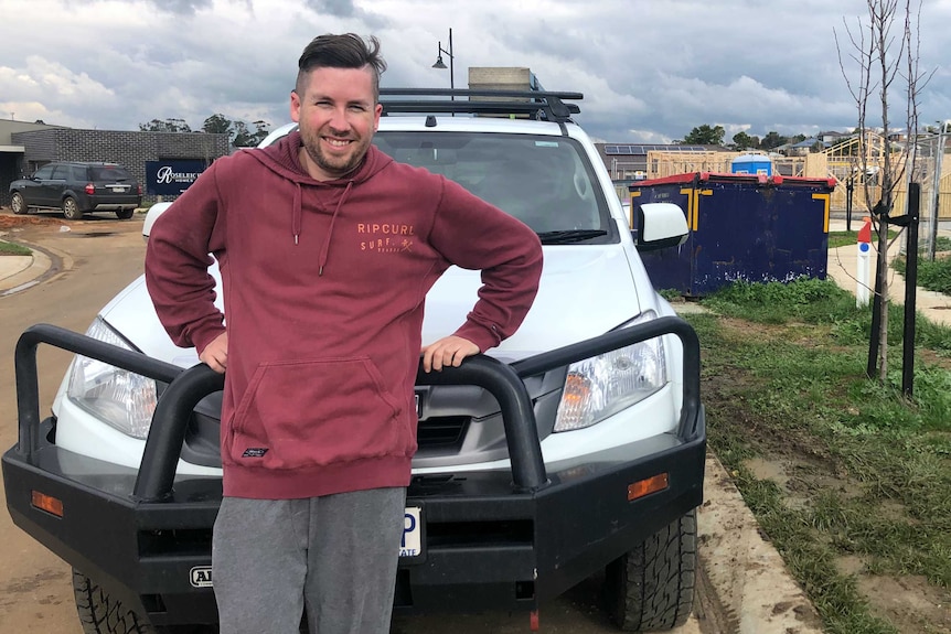 Alex Gray in Warragul with his ute.