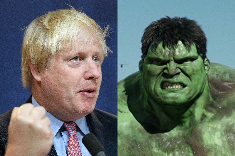 A composite of Boris Johnson and the fictional character The Hulk.